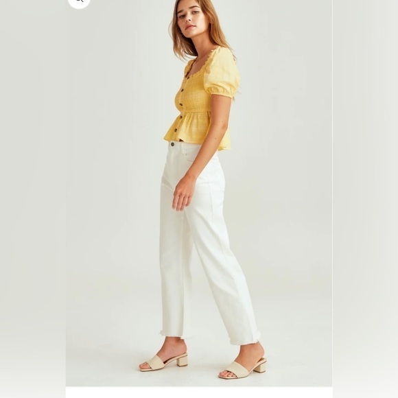 The Fifth Label Hummingbird Checkered Smocked Cropped Top Size Medium NWT - Picture 4 of 6